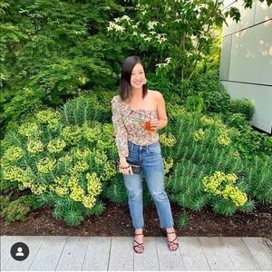 Zara one shoulder floral top